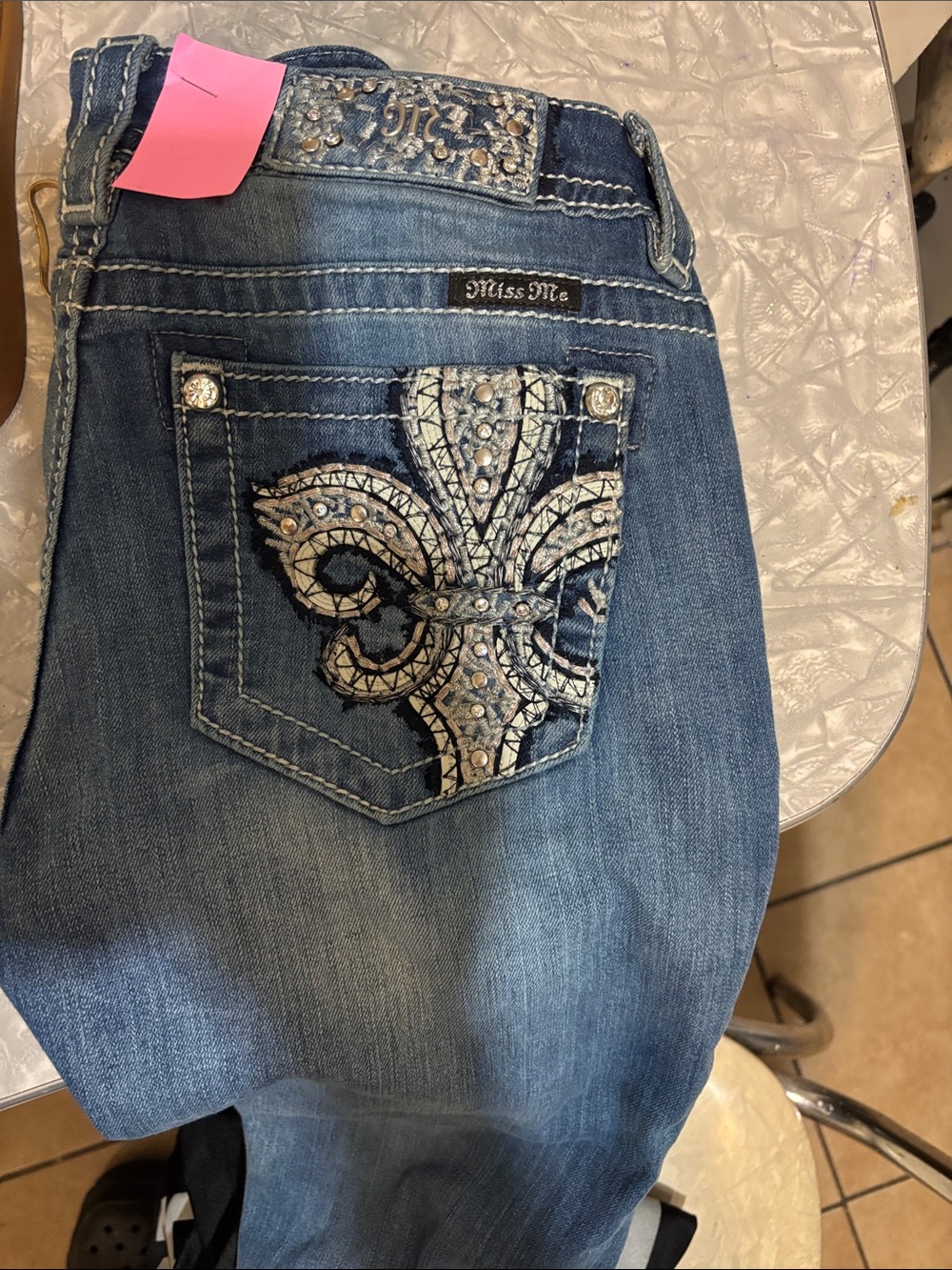 Miss Me Embellished Light Blue Boot Cut Jeans